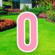 Pink Number (0) Corrugated Plastic Yard Sign, 30in